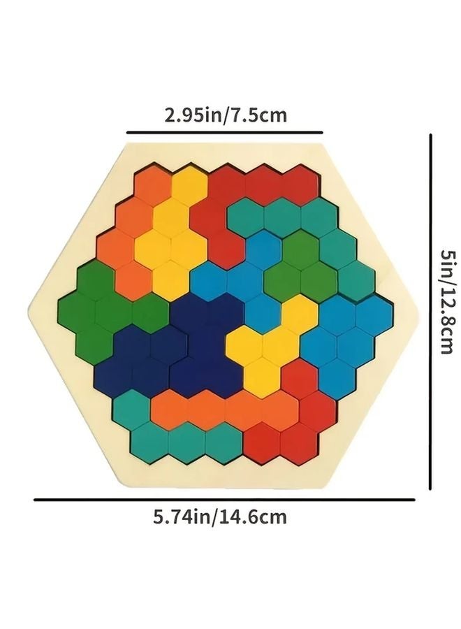 Chroma 3D Hexagonal Wooden Puzzle Educational Brain Teaser Toy For Youngsters - Image 3